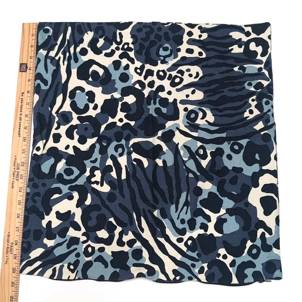 Ikea Kaphyacint Cotton Pillow‎ Cover Indigo Navy Blue White Square No Insert